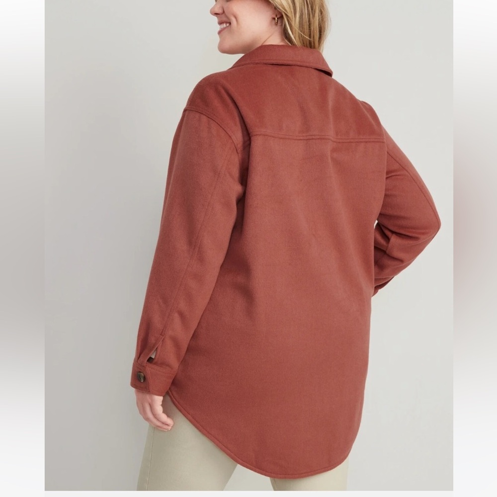 OLD NAVY Utility Shacket Wool Blend Size XL Rust - Picture 3 of 9